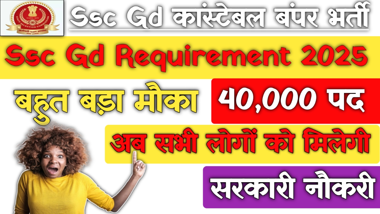 Ssc Gd New Vacancy 2024-25: Ssc Gd की नई भर्ती 2025